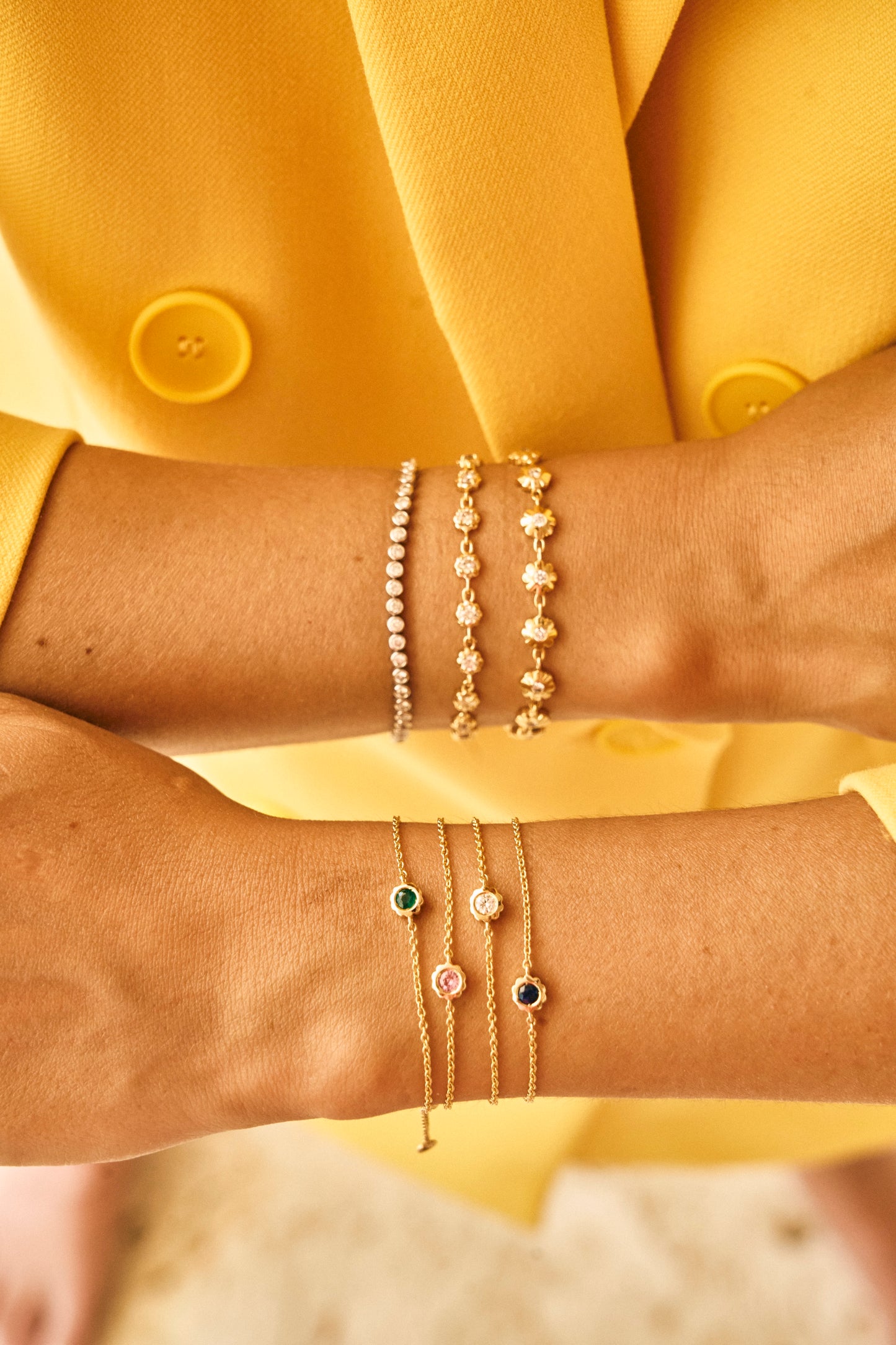 Scalloped Bezel Diamond Bracelet – Henri Noël