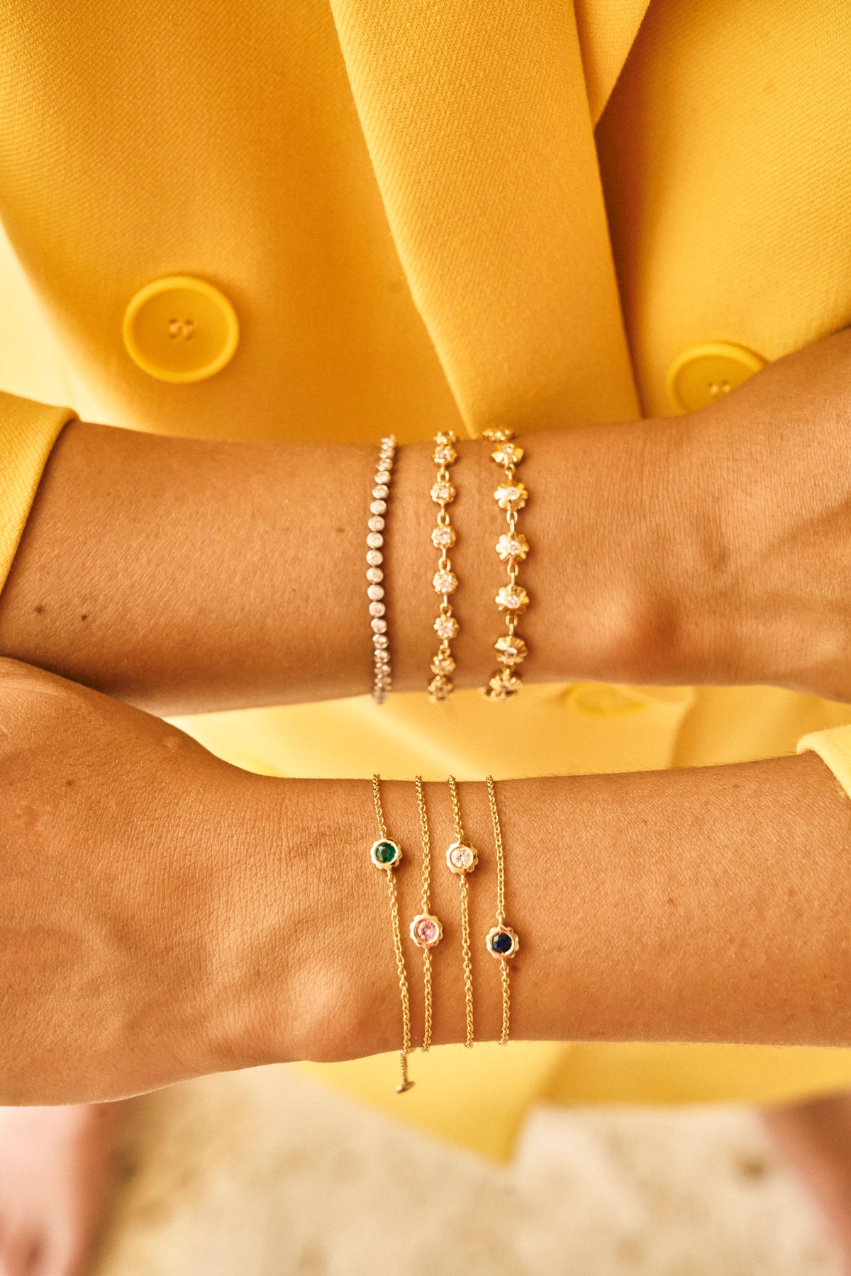 Scalloped Bezel Diamond Bracelet – Henri Noël