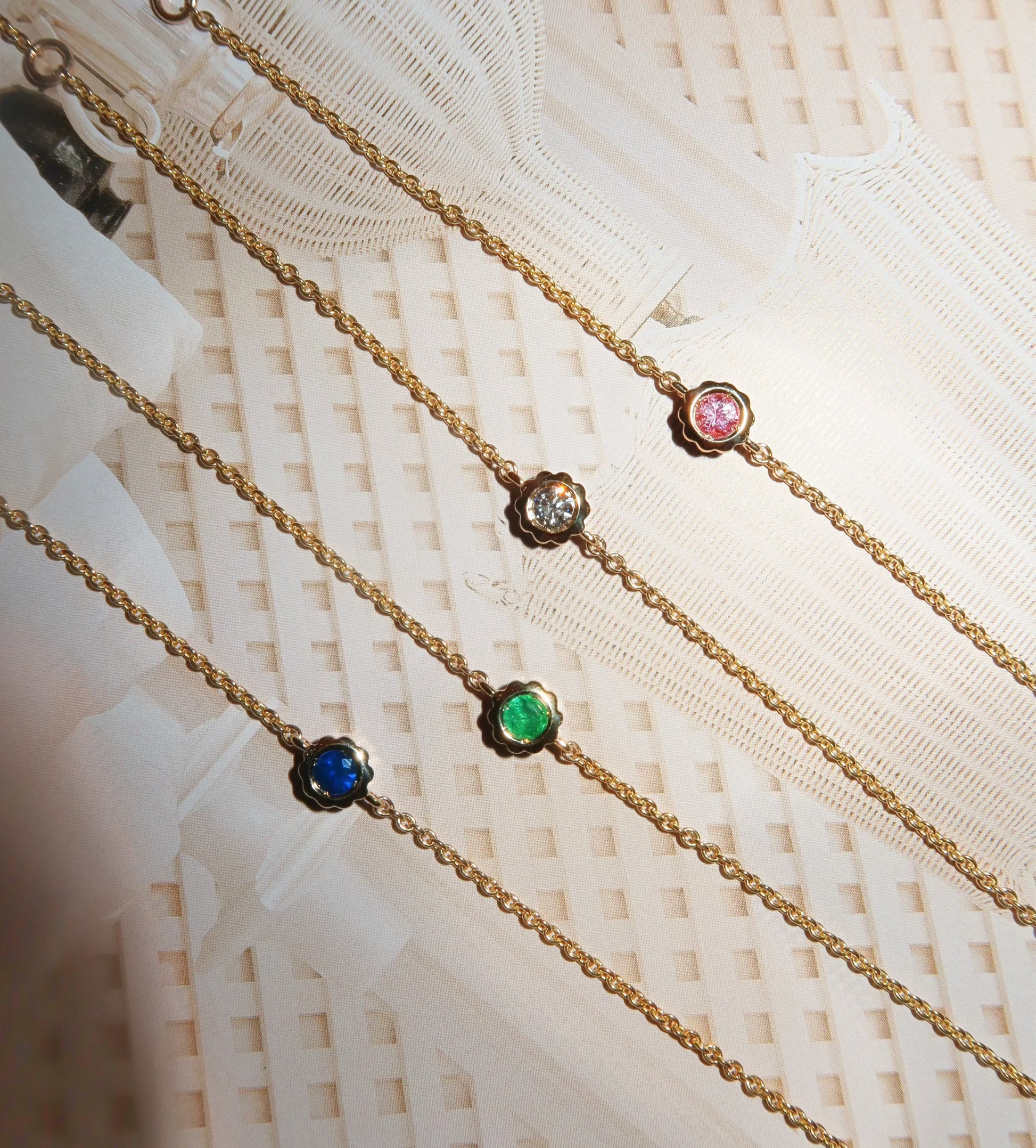 Scalloped Bezel Diamond Bracelet – Henri Noël
