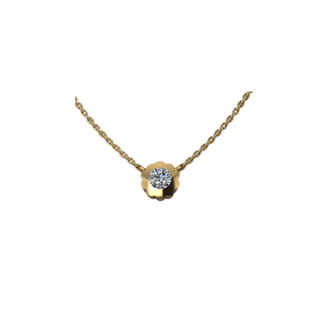 Scalloped Bezel Diamond Necklace – Henri Noël