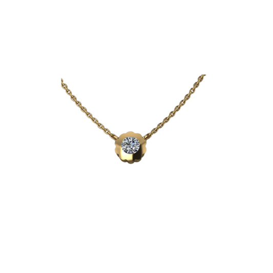 Scalloped Bezel Diamond Necklace – Henri Noël