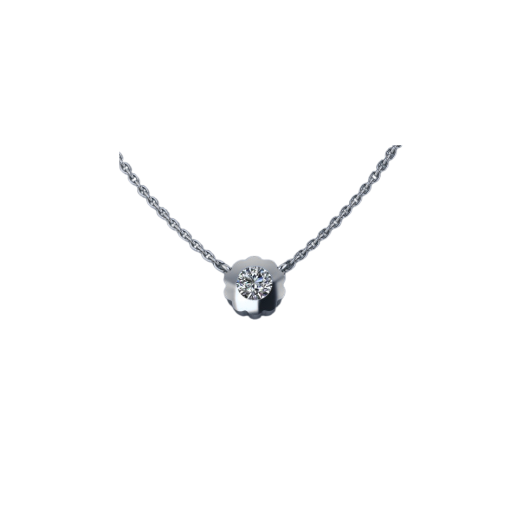 Scalloped Bezel Diamond Necklace – Henri Noël