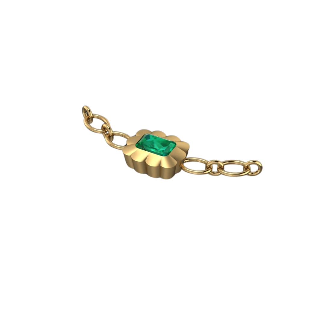 Scalloped Bezel Emerald Pendant Necklace – Henri Noël