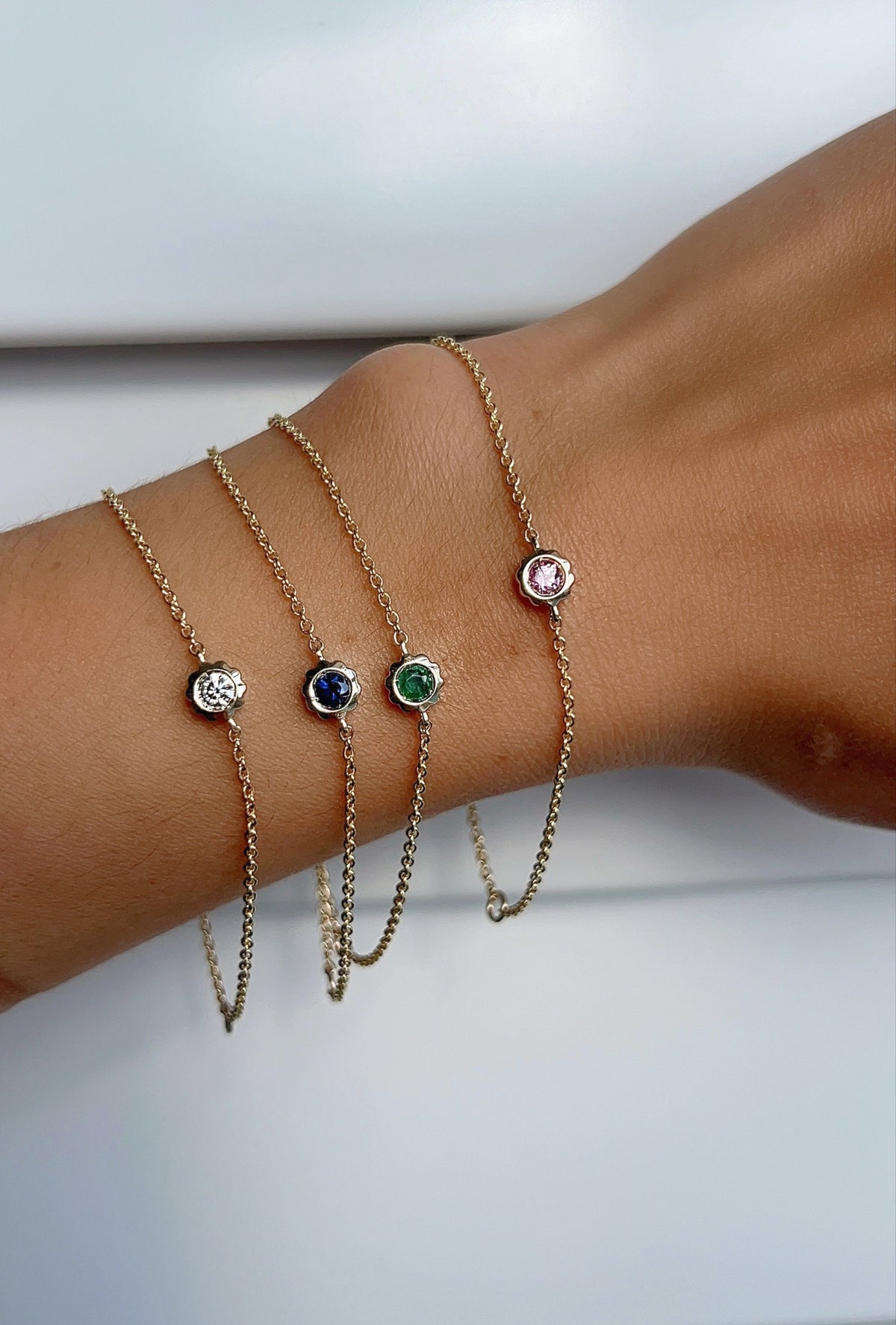 Scalloped Bezel Gemstone Bracelet – Henri Noël