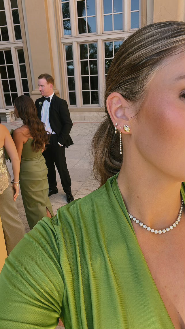 Scalloped Marquise Diamond Studs – Henri Noël
