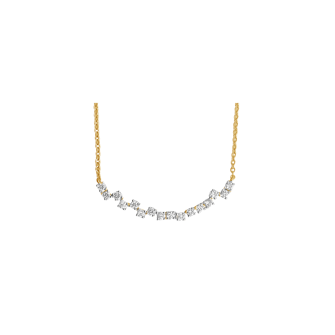 Scattered Diamond Line Necklace
