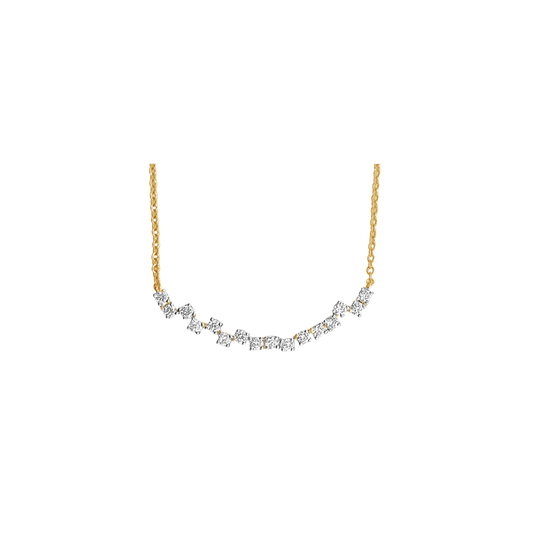 Scattered Diamond Line Necklace