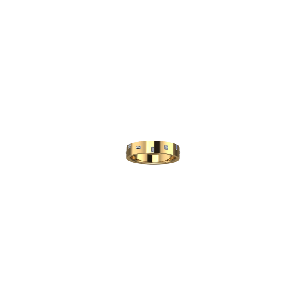 Scattered Princess and Baguette Cut Diamond Band – Henri Noël