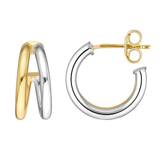 Two-Tone Double Hoops