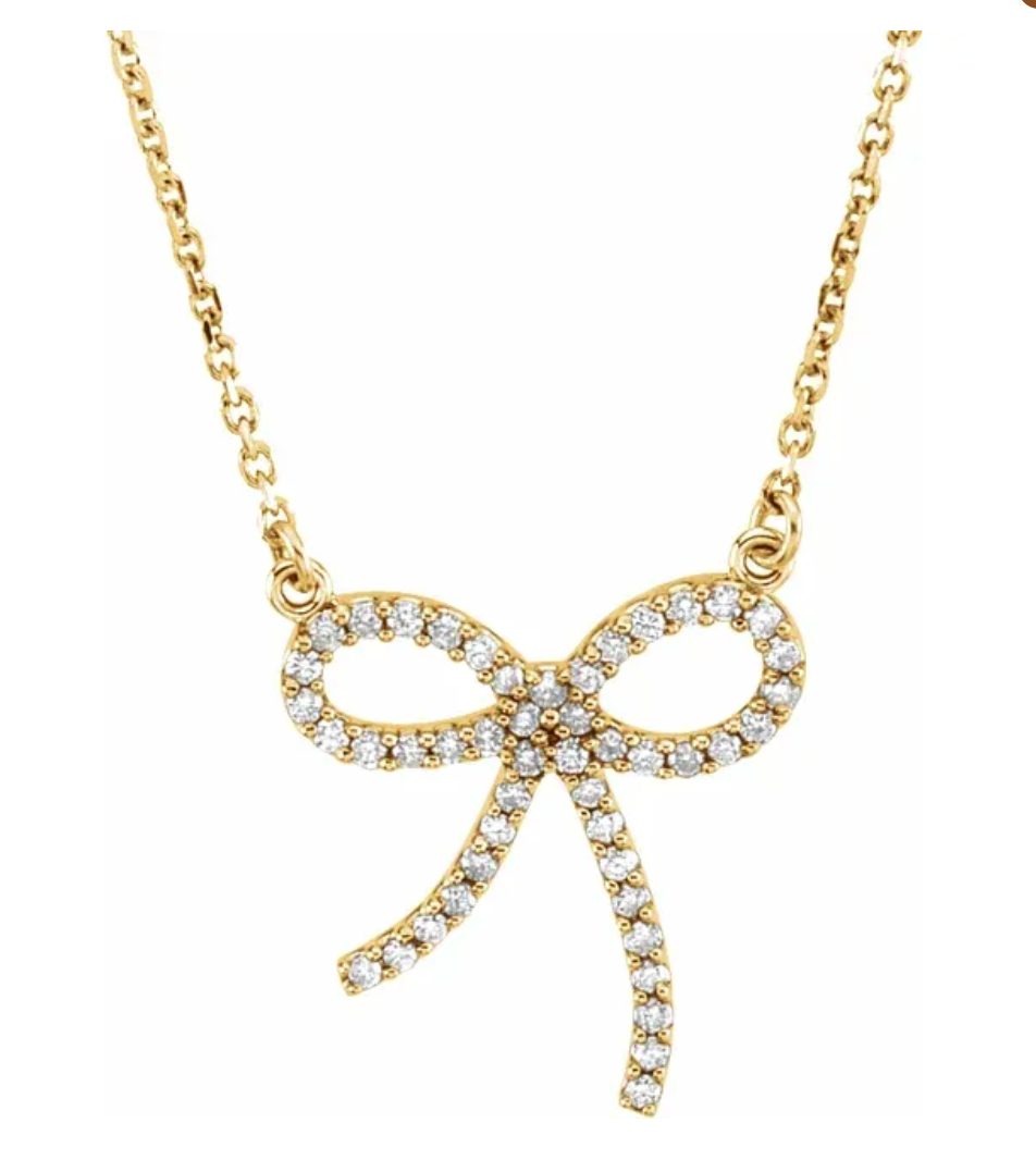 Diamond Bow Necklace