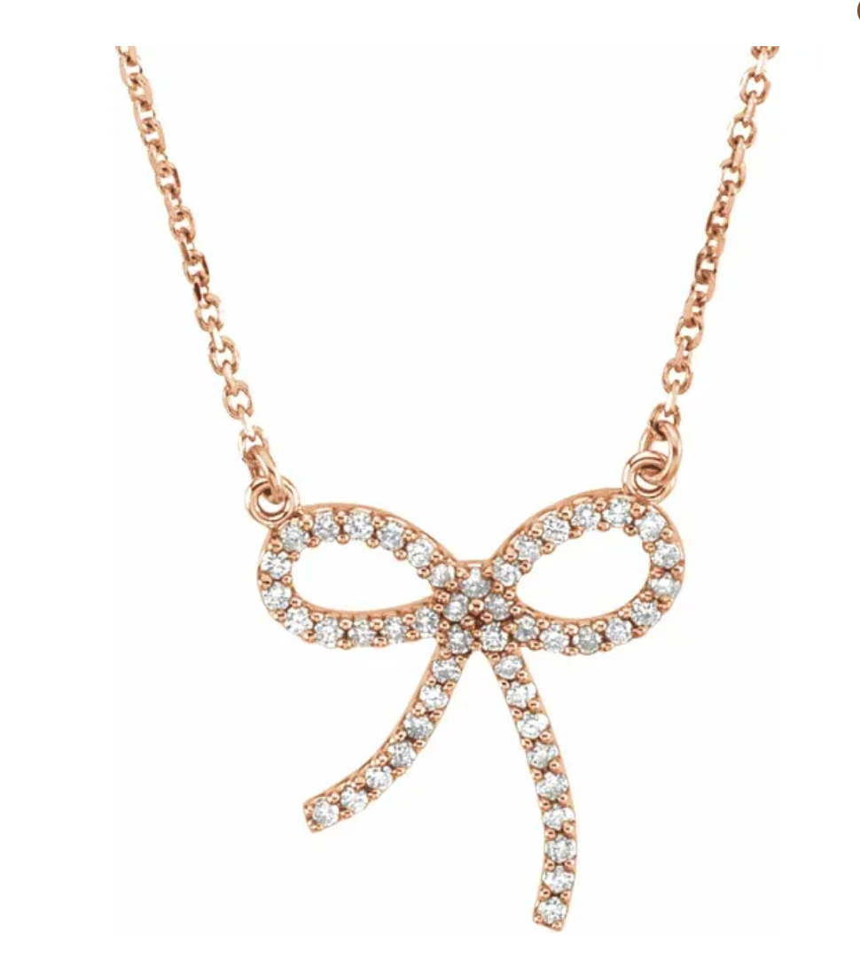 Diamond Bow Necklace