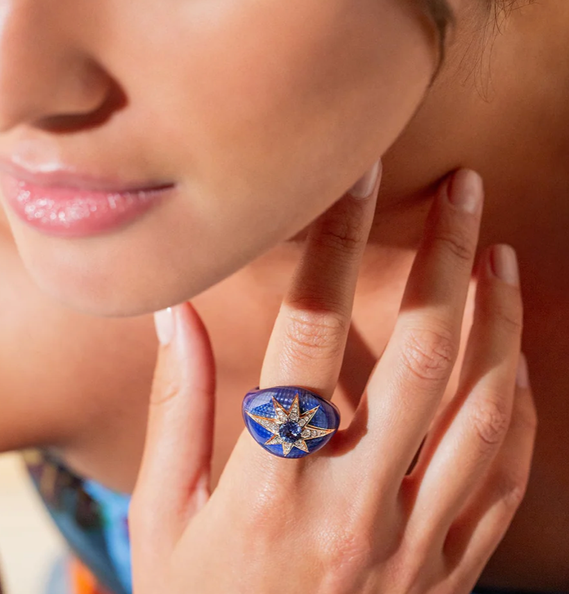 Selim Mouzannar - Aïda Navy Blue Ring with Blue Sapphire – Henri Noël