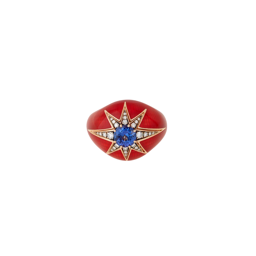 Selim Mouzannar - Aïda Rusty Red Ring with Tanzanite – Henri Noël