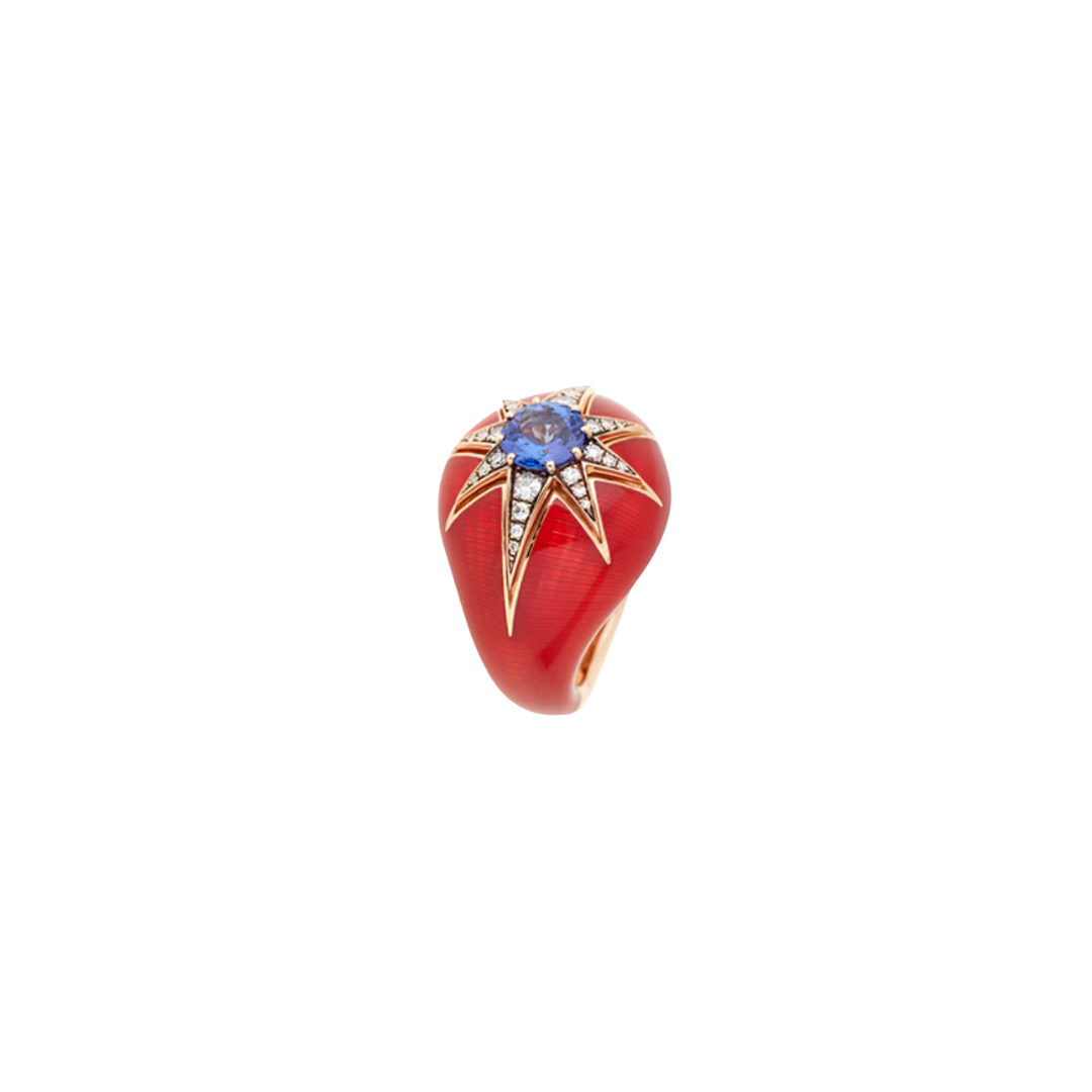 Selim Mouzannar - Aïda Rusty Red Ring with Tanzanite – Henri Noël