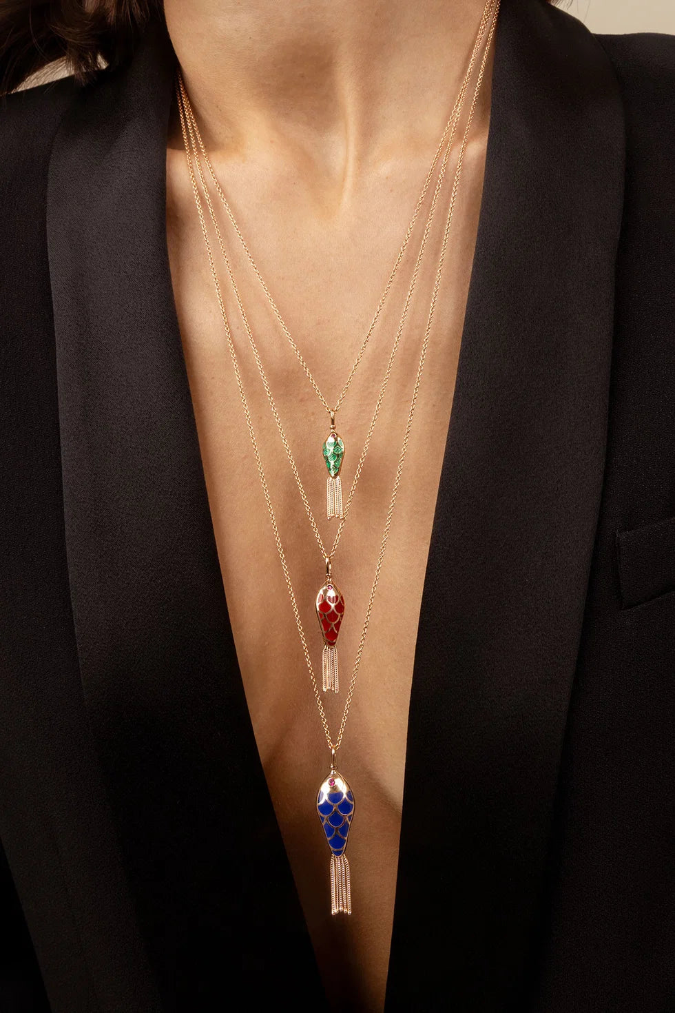 Selim Mouzannar - Fish for Love Sapphire Fish Necklace – Henri Noël