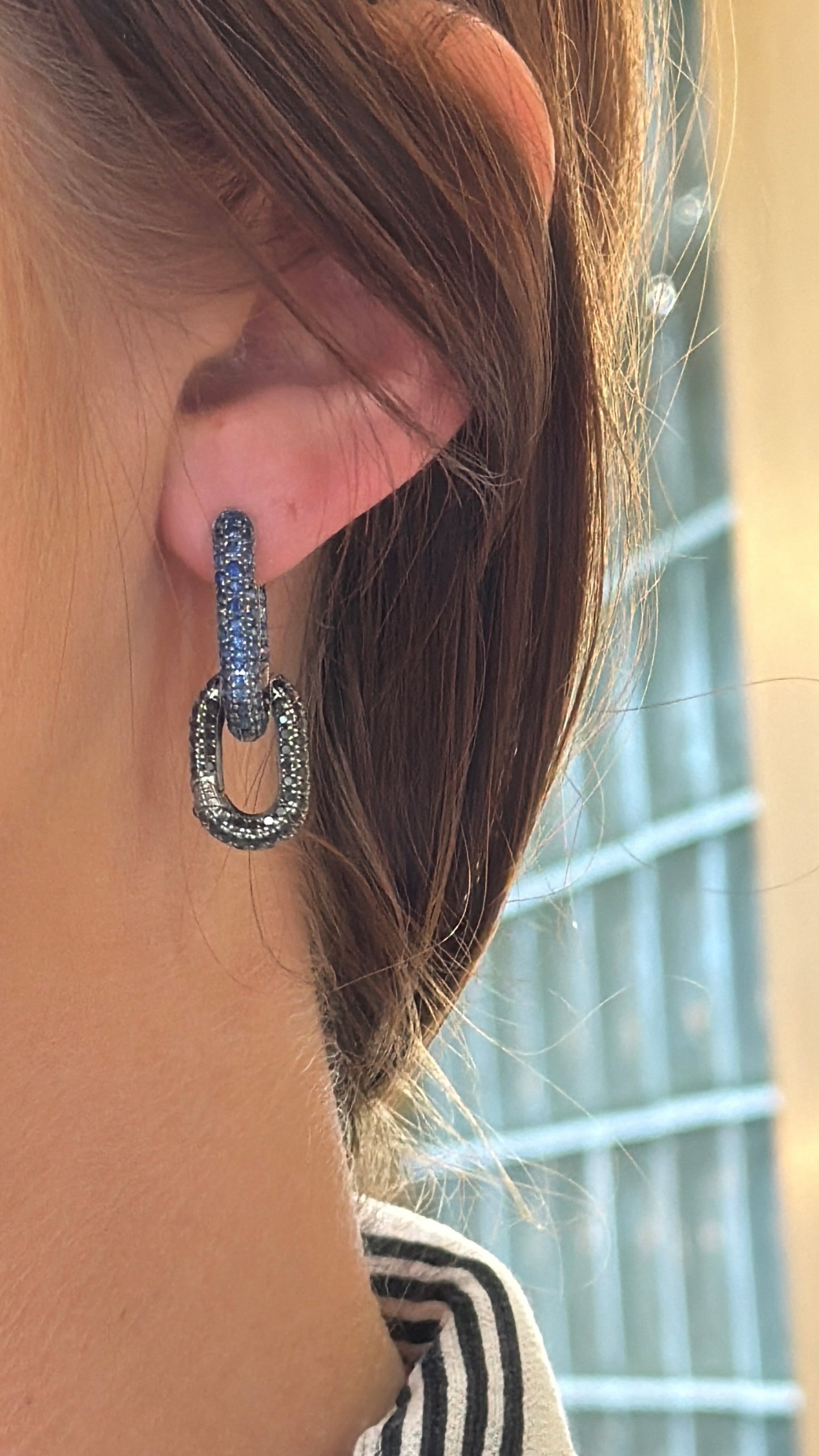 Selim Mouzannar - Link Earrings - Blue Sapphires