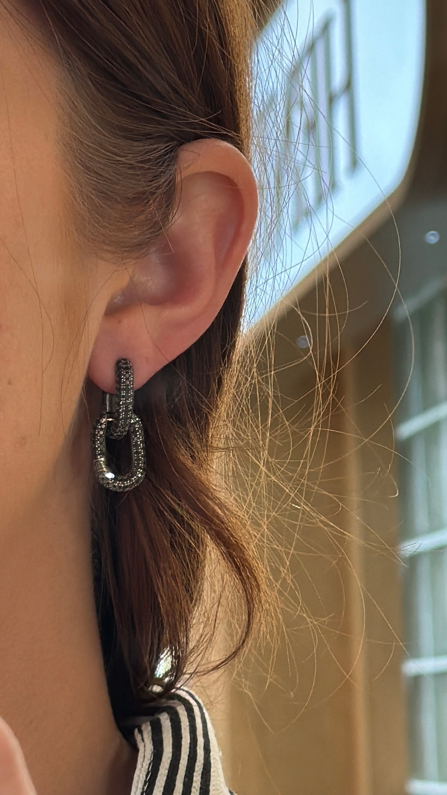 Selim Mouzannar - Link Earrings - Black Diamonds