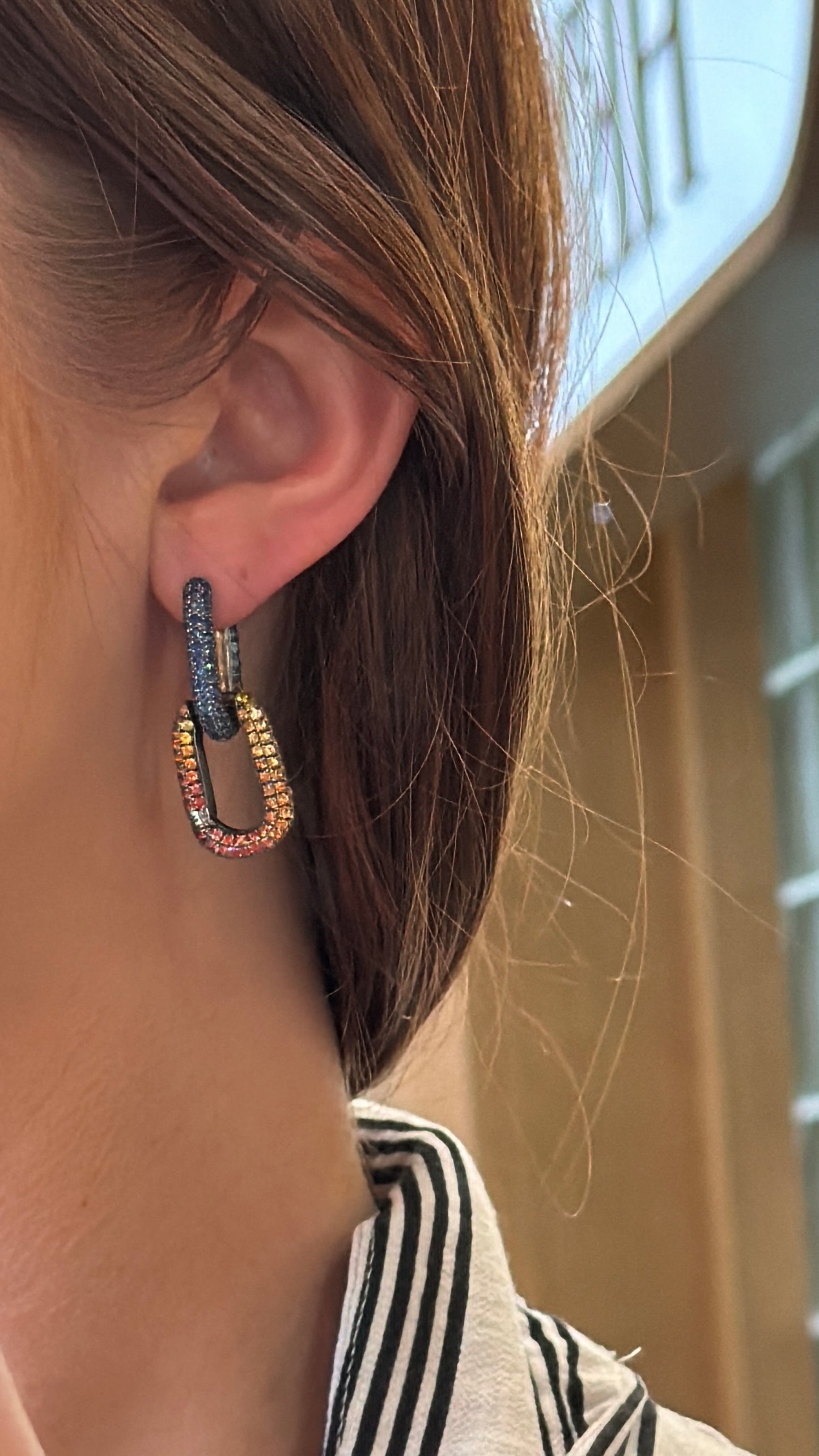 Selim Mouzannar - Link Earrings - Blue Sapphires