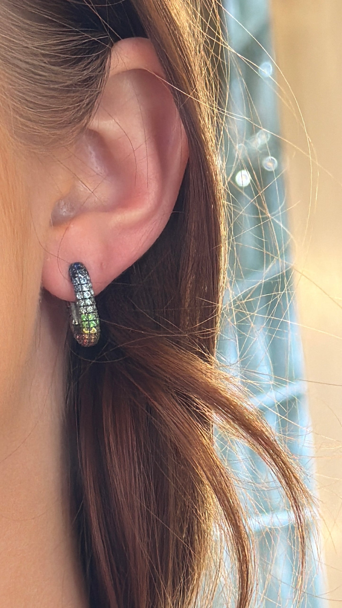 Selim Mouzannar - Link Earrings - Colored Sapphires / Tsavorites