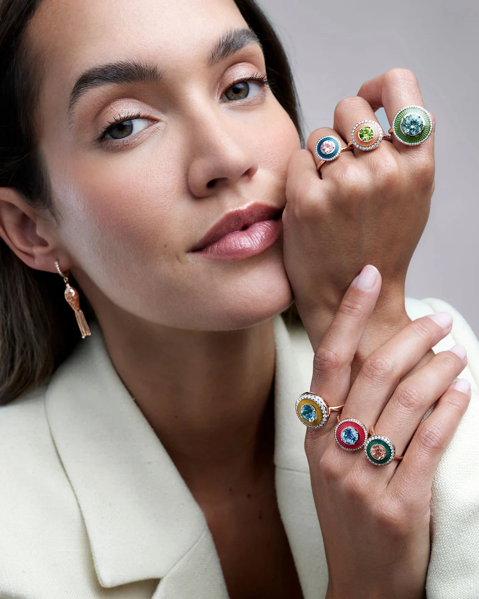 Selim Mouzannar - Mina Red Snapper Ring Aquamarine & Diamond Ring – Henri Noël