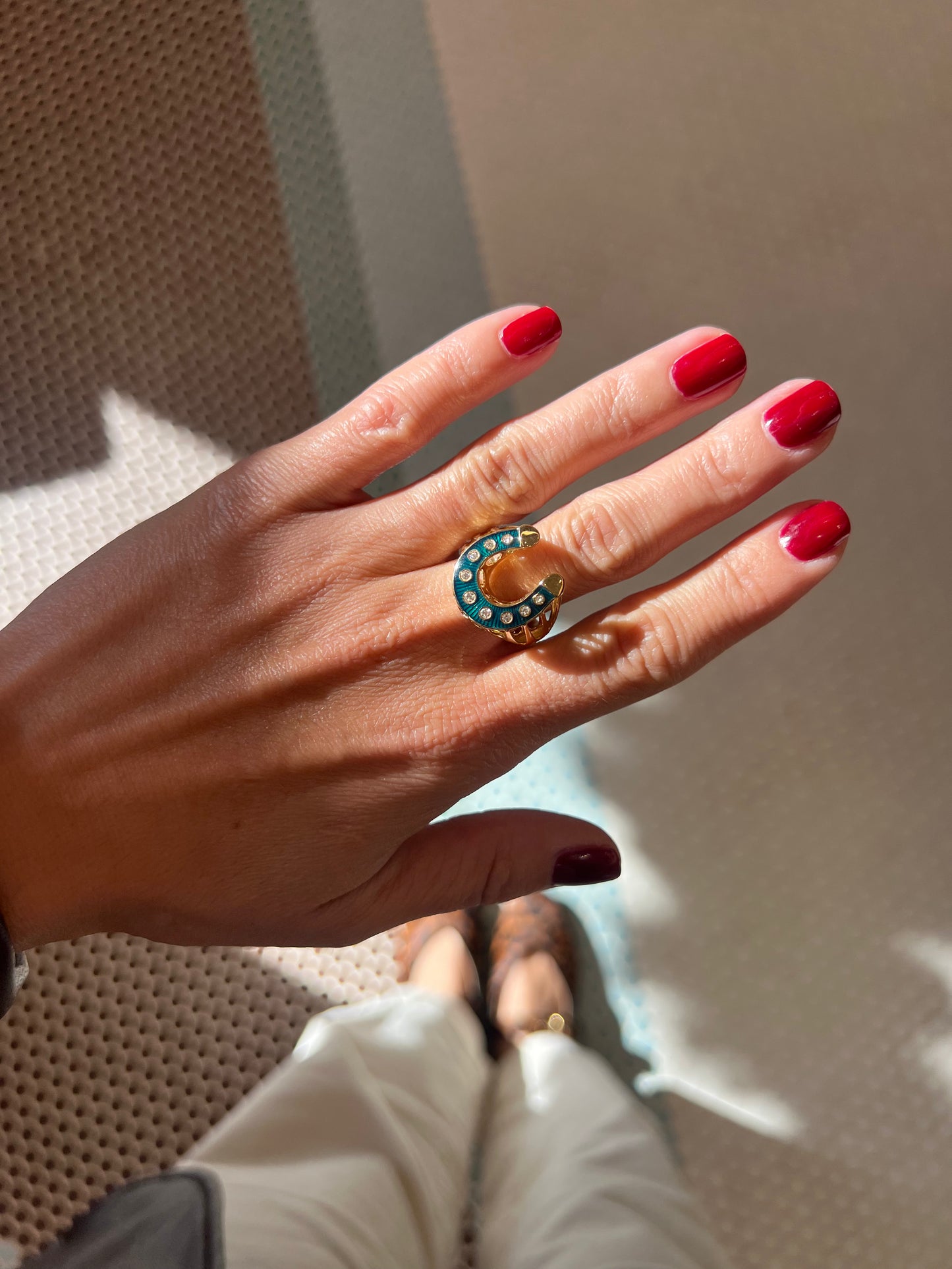 Selim Mouzannar - Petrol Horseshoe Ring – Henri Noël