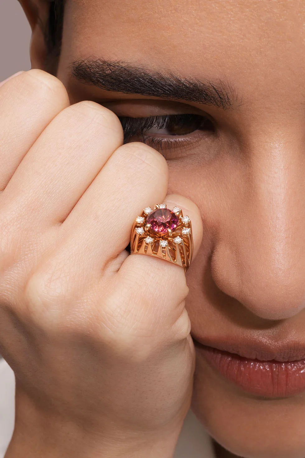 Selim Mouzannar - Unique Pinky Ring Pink Tourmaline & Diamonds – Henri Noël