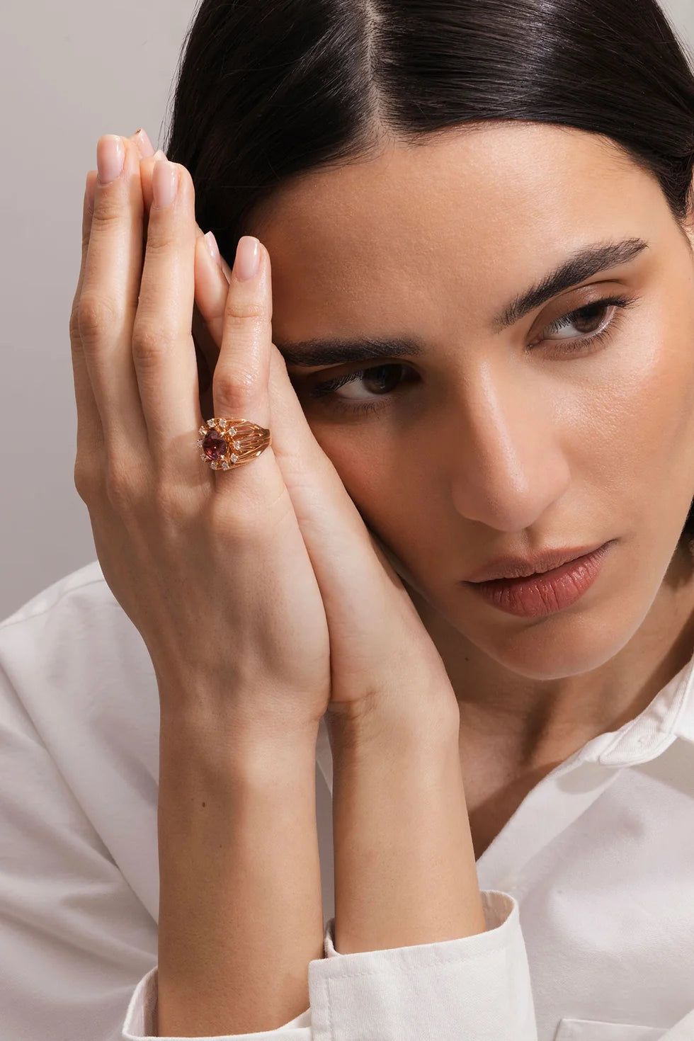Selim Mouzannar - Unique Pinky Ring Pink Tourmaline & Diamonds – Henri Noël