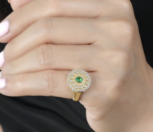 Lionheart- Serenity Emerald Signet Ring