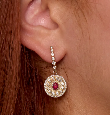 Lionheart- Serenity Ruby and Diamond Dangle Earrings