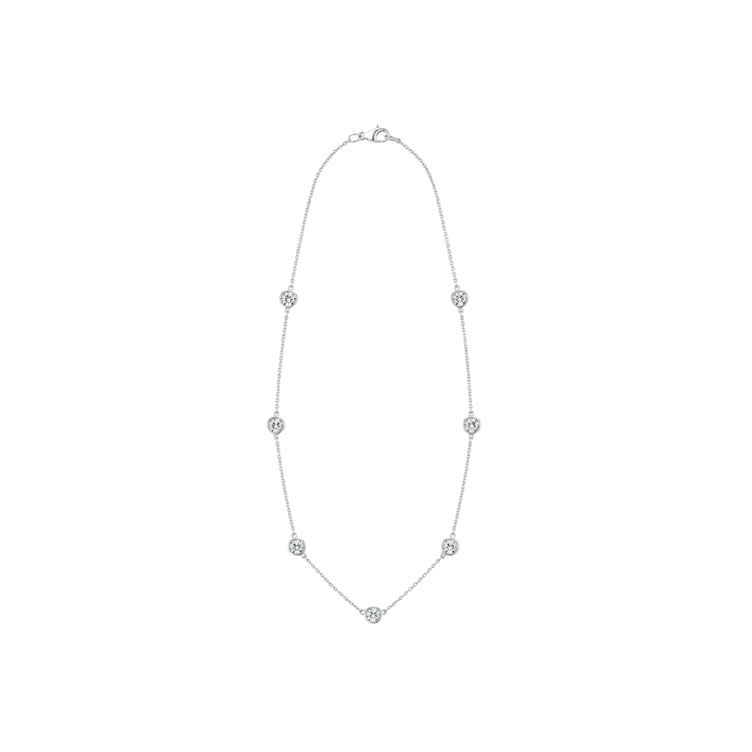 Seven Bezel Diamond Necklace