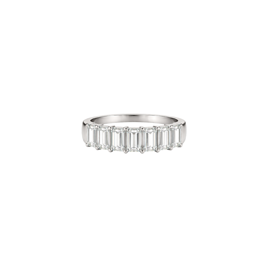 Emerald-Cut Diamond Half Eternity Band – Henri Noël