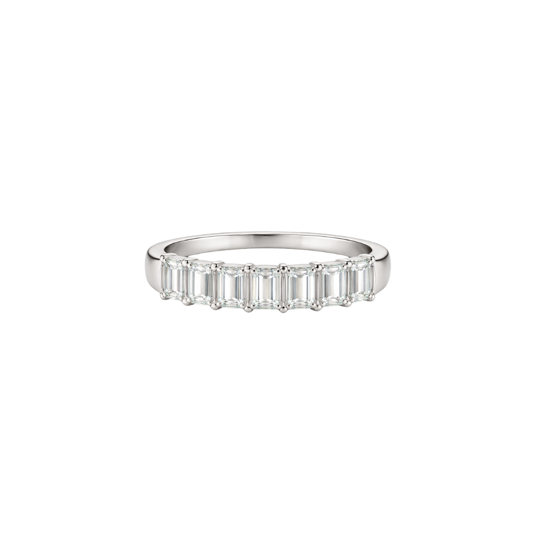 Emerald-Cut Diamond Half Eternity Band – Henri Noël
