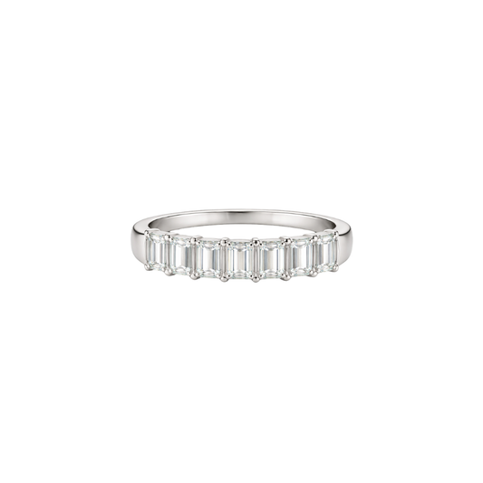 Emerald-Cut Diamond Half Eternity Band
