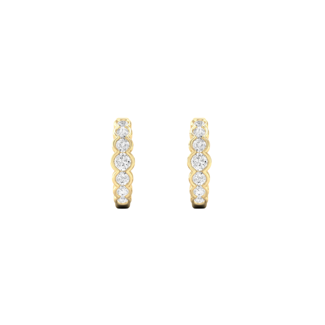 Shared Bezel Diamond Mini Hoops – Henri Noël