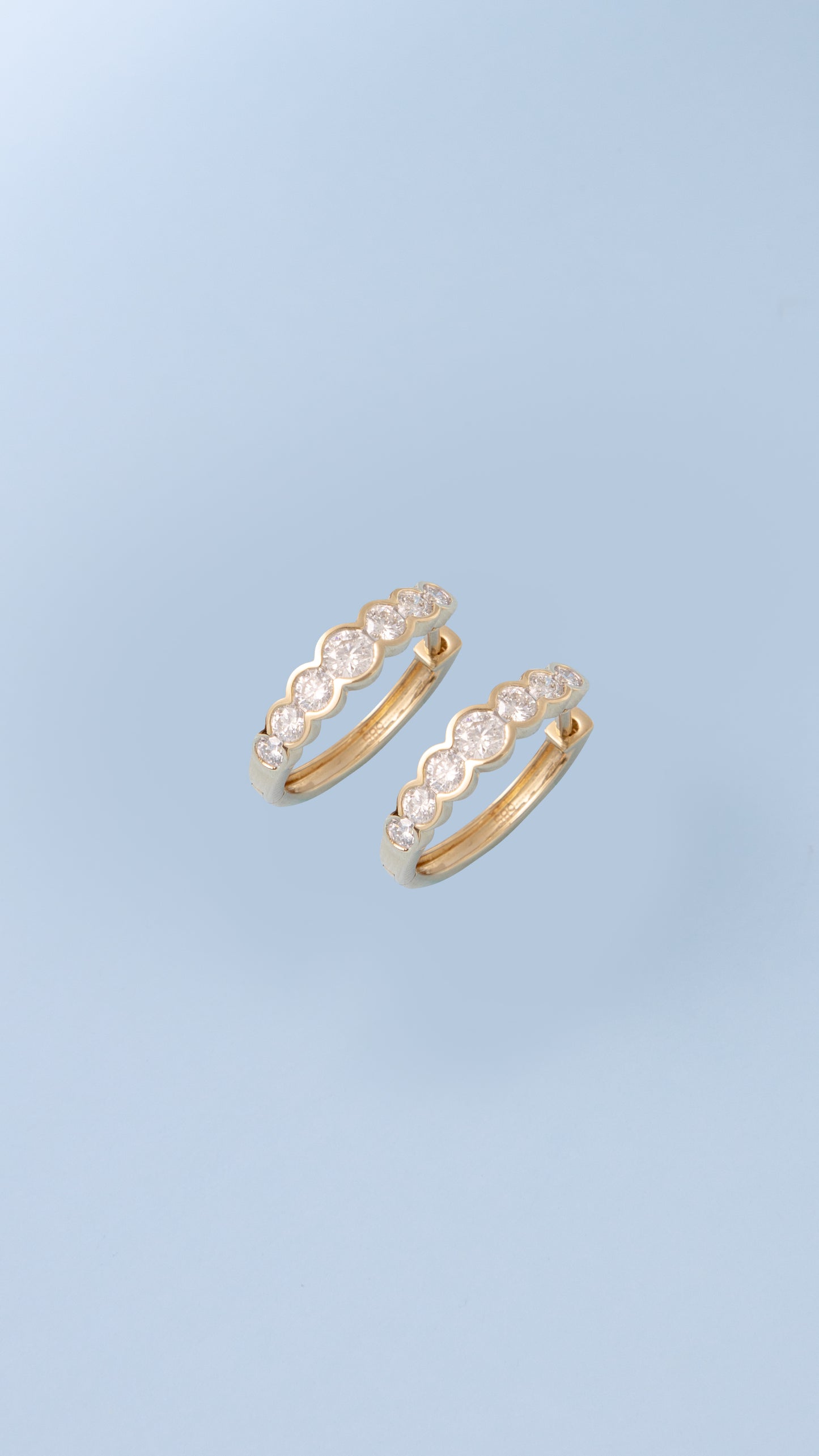Shared Bezel Diamond Mini Hoops – Henri Noël
