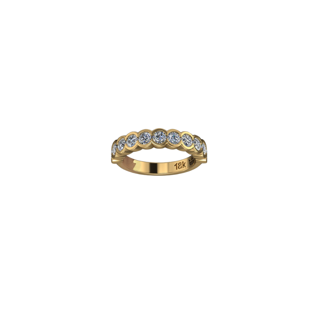 Shared Bezel Half Diamond Band – Henri Noël