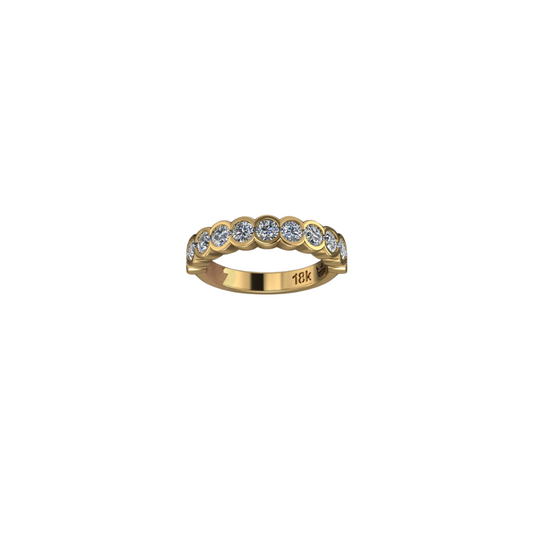 Shared Bezel Half Diamond Band – Henri Noël