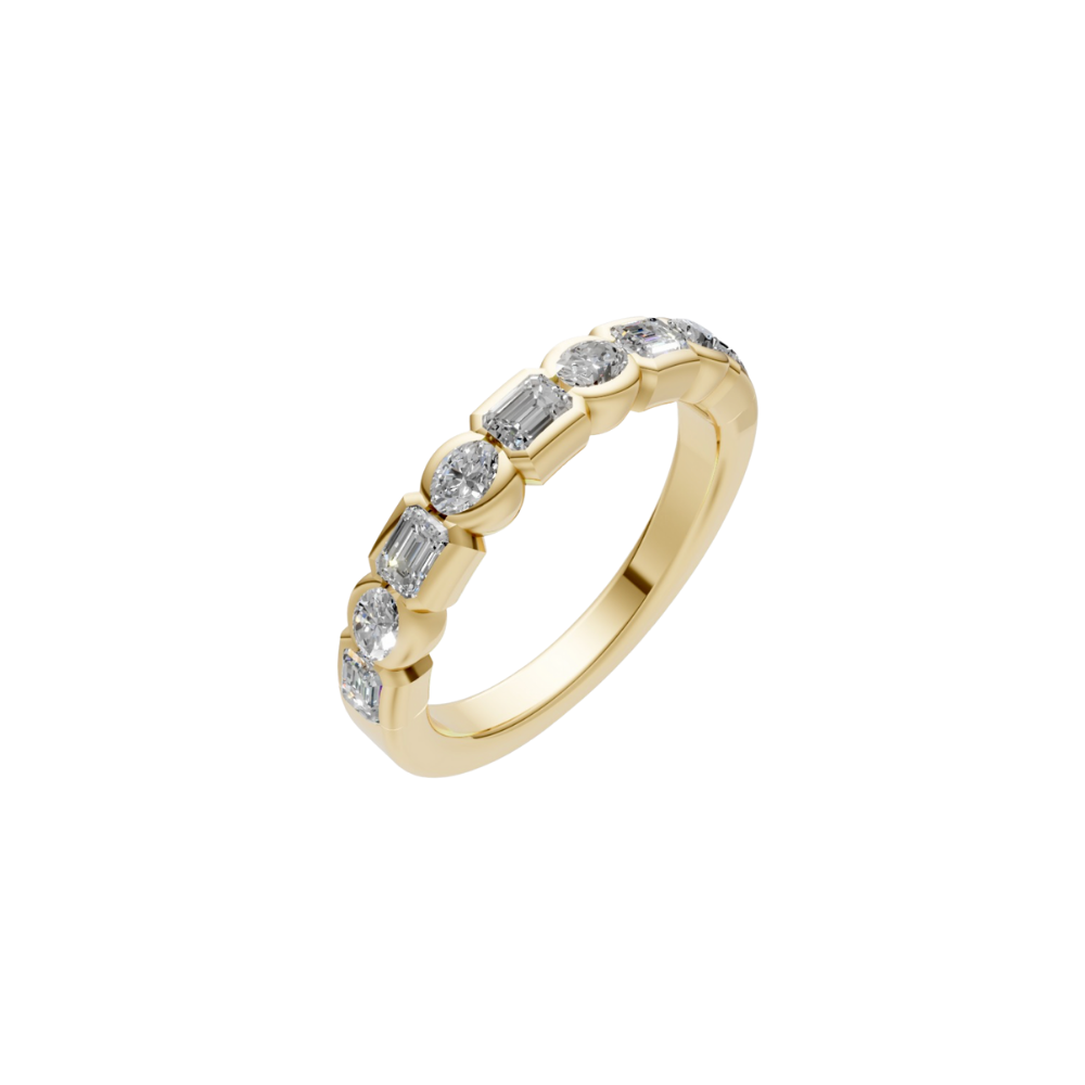 Shared Bezel Oval and Emerald-Cut Diamond Ring – Henri Noël