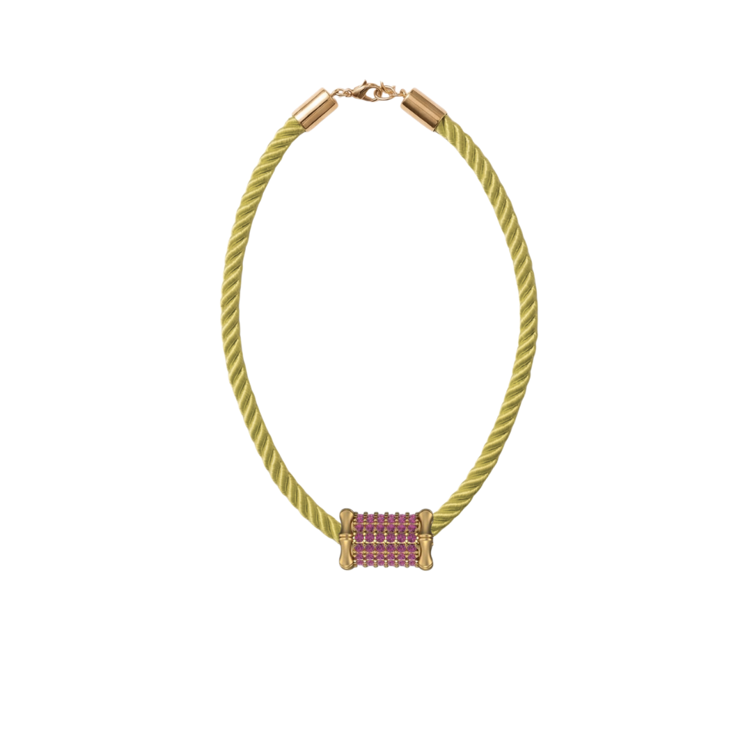 Large Bamboo Pink Sapphire Barrel Necklace – Henri Noël