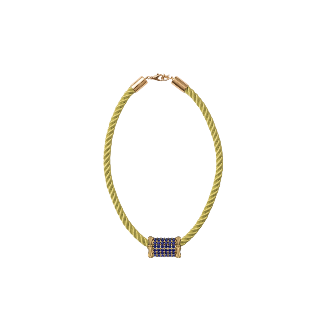 Large Bamboo Blue Sapphire Barrel Necklace – Henri Noël