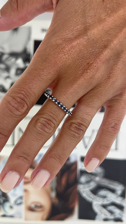 Small Blue Sapphire Eternity Band – Henri Noël