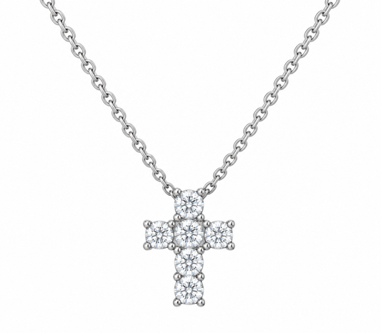 Small Diamond Cross Necklace – Henri Noël
