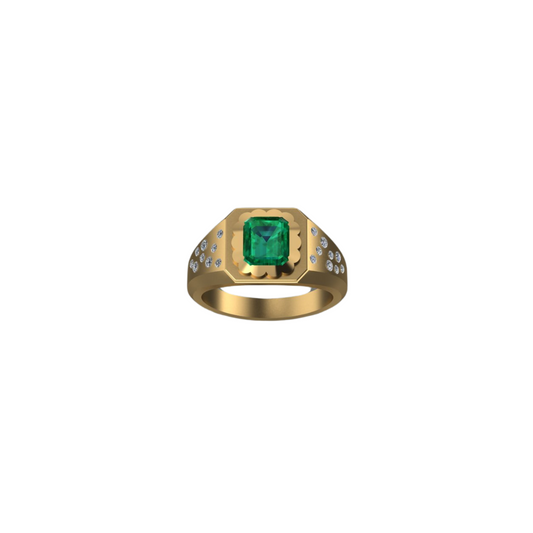 Small Scalloped Emerald Signet Ring – Henri Noël