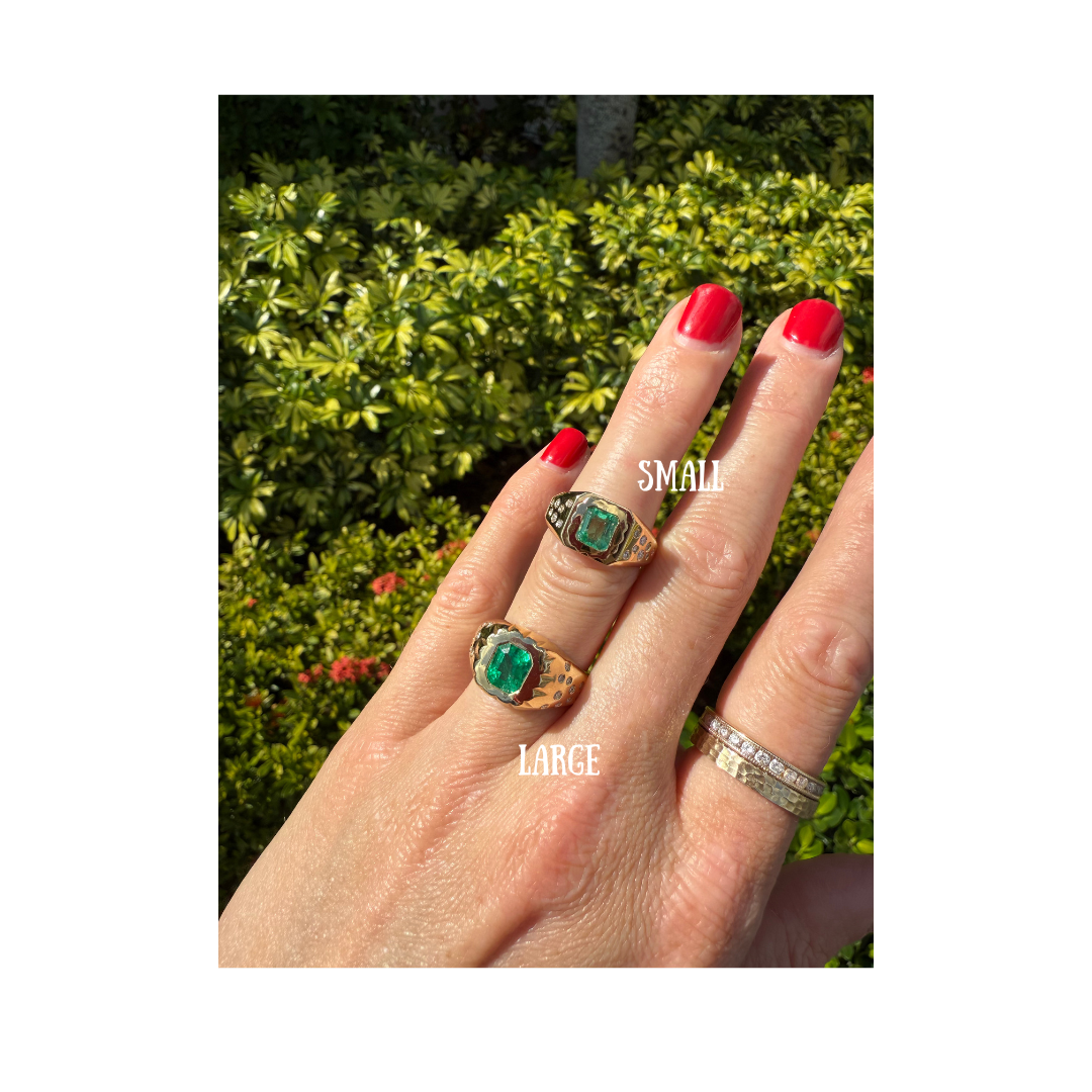 Small Scalloped Emerald Signet Ring – Henri Noël