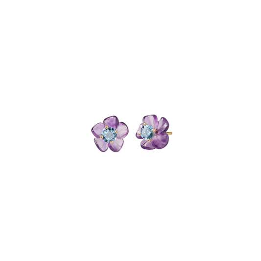 Sophie Joanne-Island Flower Studs Amethyst Aquamarine – Henri Noël