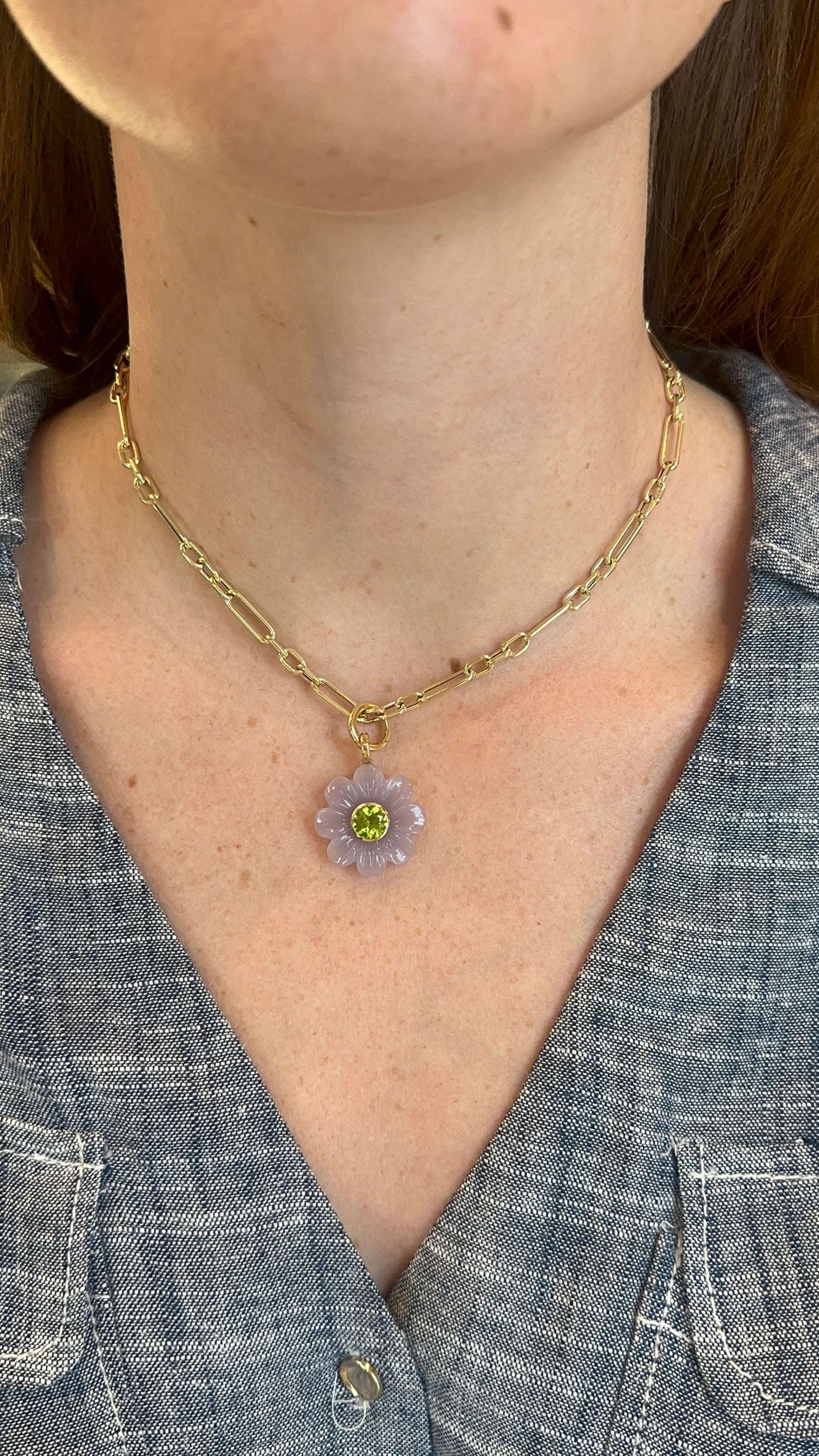 Sophie Joanne- Daisy Pendant Big Yttrium Fluorite – Henri Noël