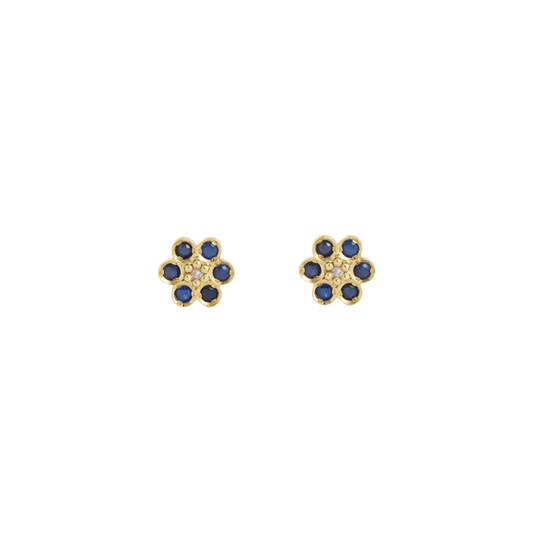 Sophie d'Agon- Miniflower Earrings 4 Blue – Henri Noël