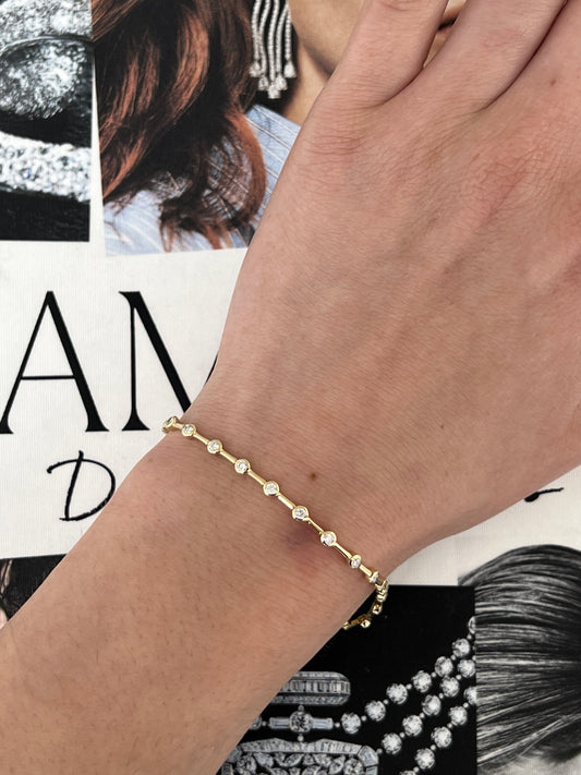 Spaced Diamond Bezel Tennis Bracelet – Henri Noël
