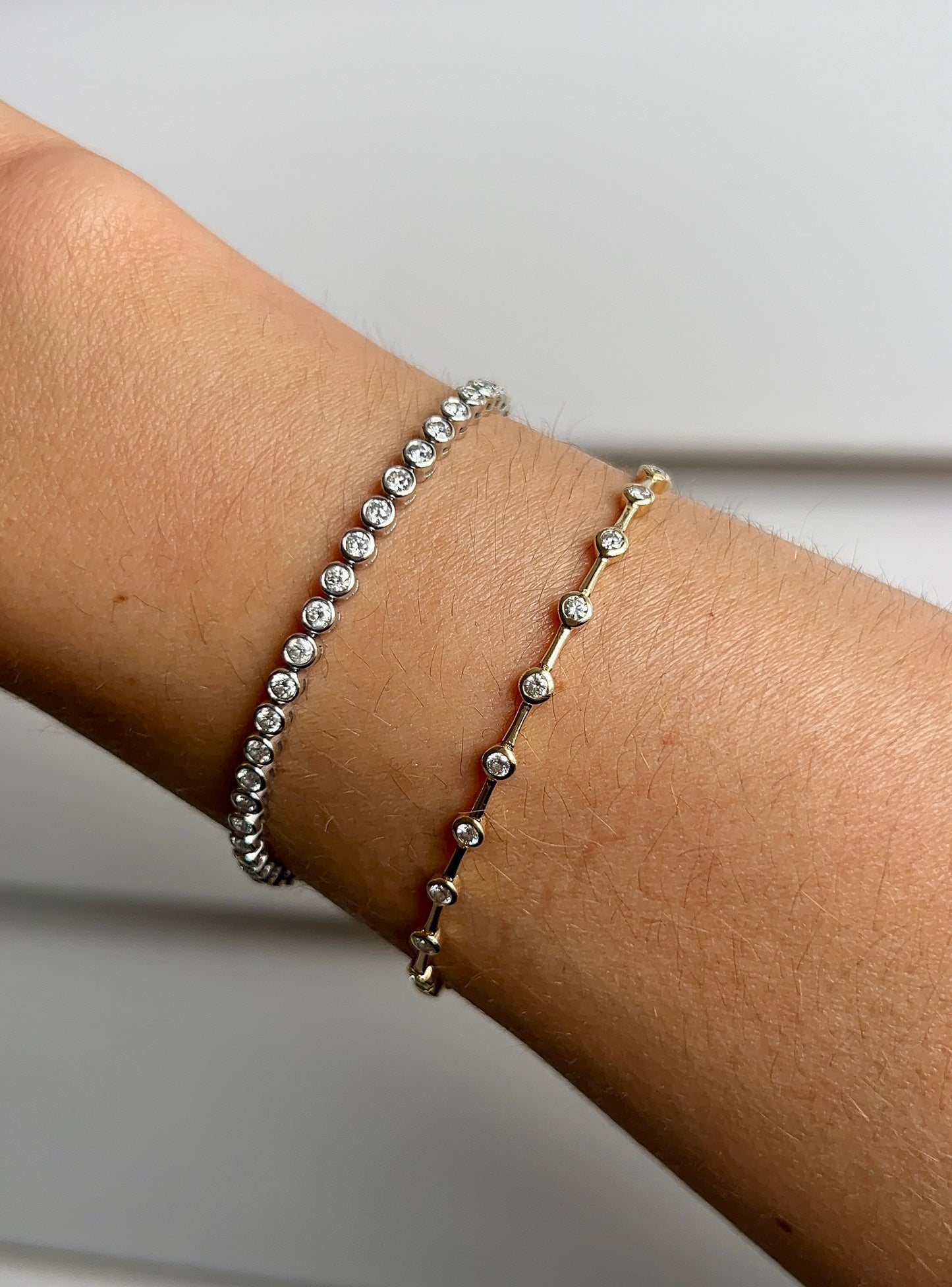 Spaced Diamond Bezel Tennis Bracelet – Henri Noël
