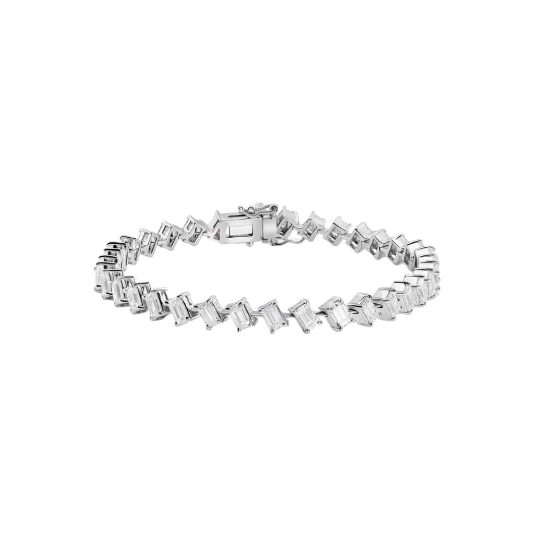 Spaced Emerald Cut Diamond Tennis Bracelet – Henri Noël